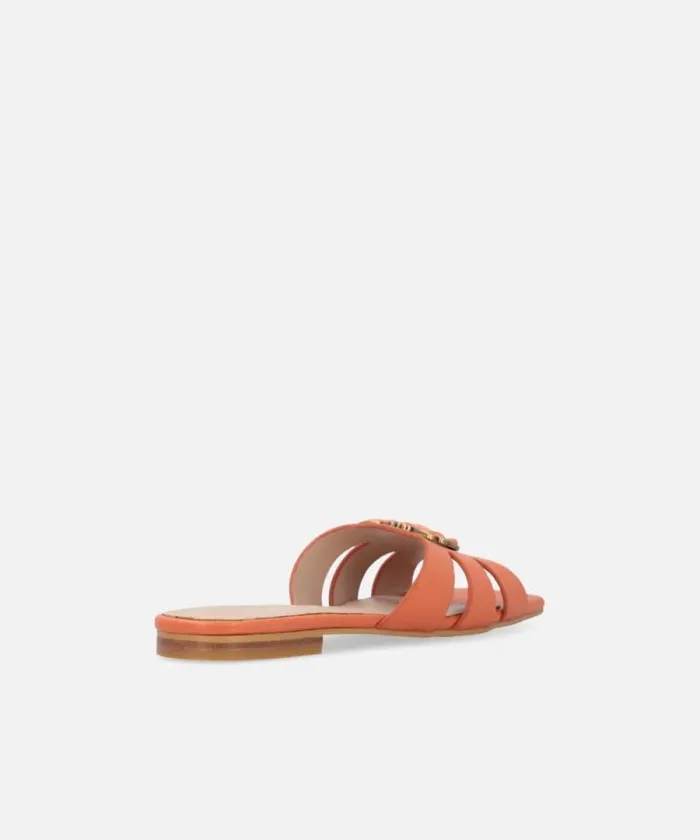 Women Flats Pinko Nappa Leather Slippers With Bird Logo Blusher Women Flats Pinko Nappa Leather Slippers With Bird Logo Blusher