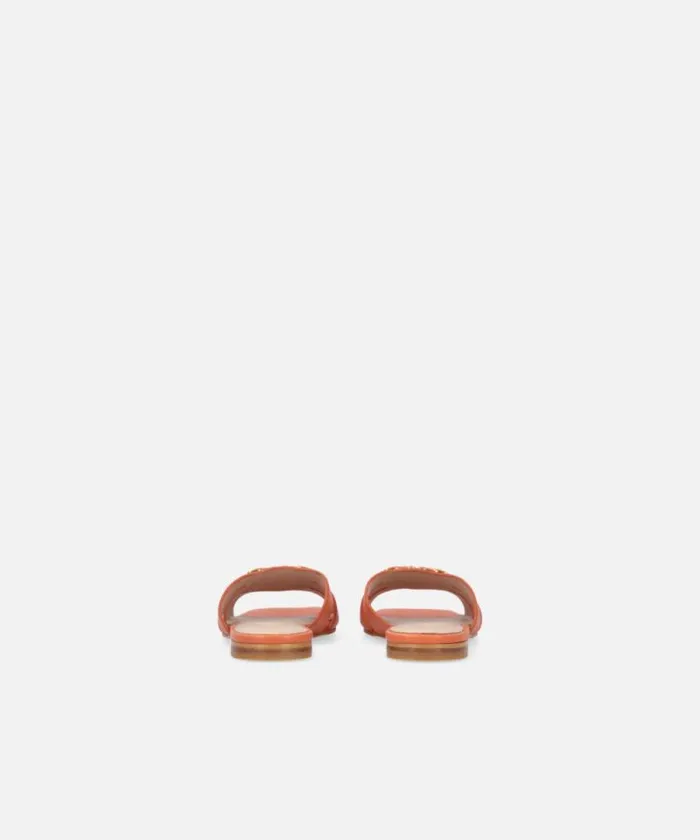 Women Flats Pinko Nappa Leather Slippers With Bird Logo Blusher Women Flats Pinko Nappa Leather Slippers With Bird Logo Blusher