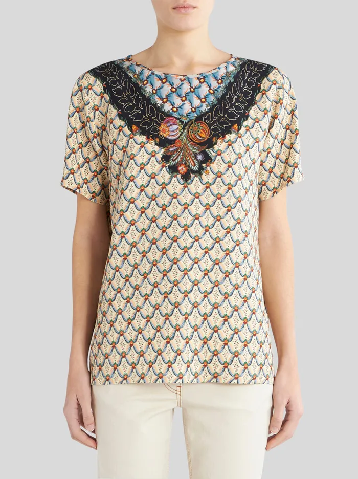 Women Floral Pattern Cady Top Etro Tops