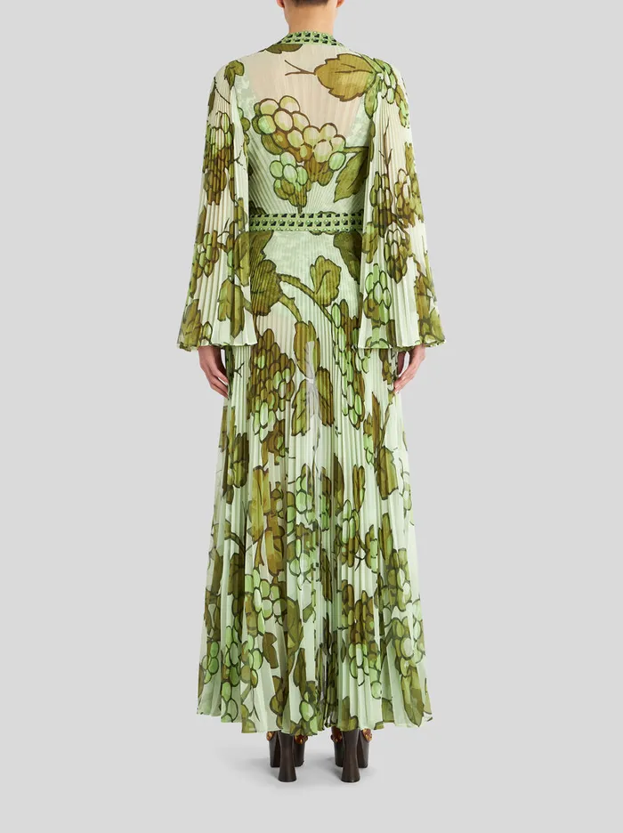Women Floral Print Pleated Beach Dress Etro Dresses