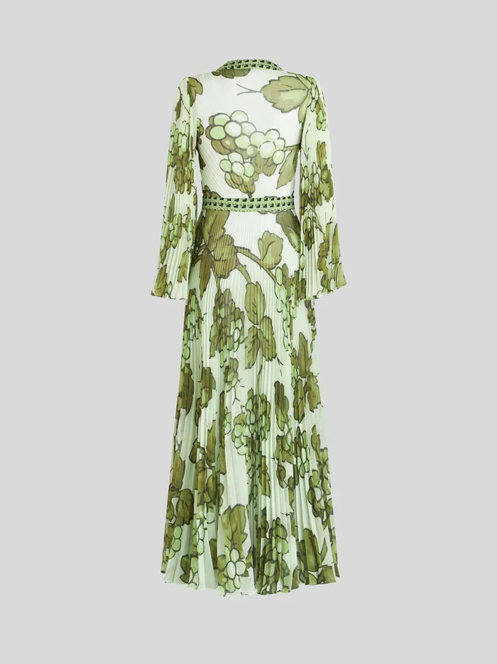 Women Floral Print Pleated Beach Dress Etro Dresses