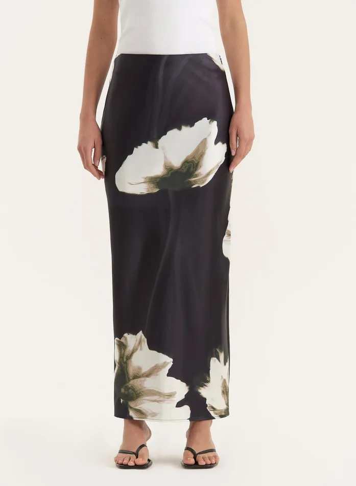 Women Floral Print Satin Maxi Skirt Novah 4th and Reckless Skirts