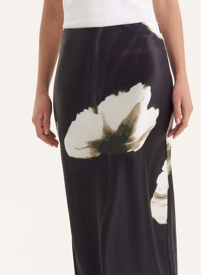 Women Floral Print Satin Maxi Skirt Novah 4th and Reckless Skirts