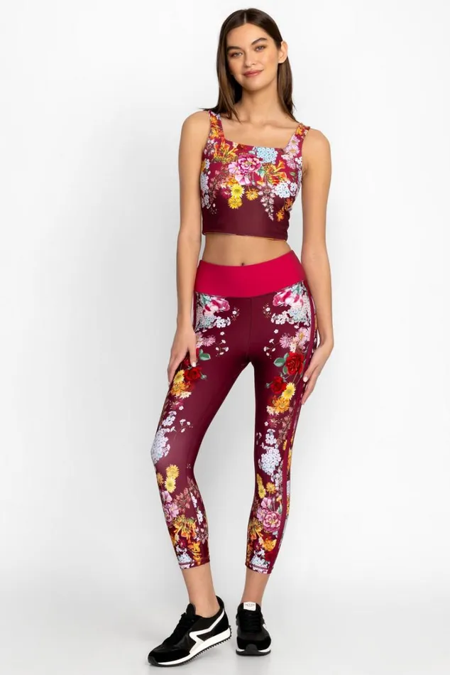 Women Golden Rose High Waist Cropped Active Legging Golden Rose Johnny Was Active Women Golden Rose High Waist Cropped Active Legging Golden Rose Johnny Was Active