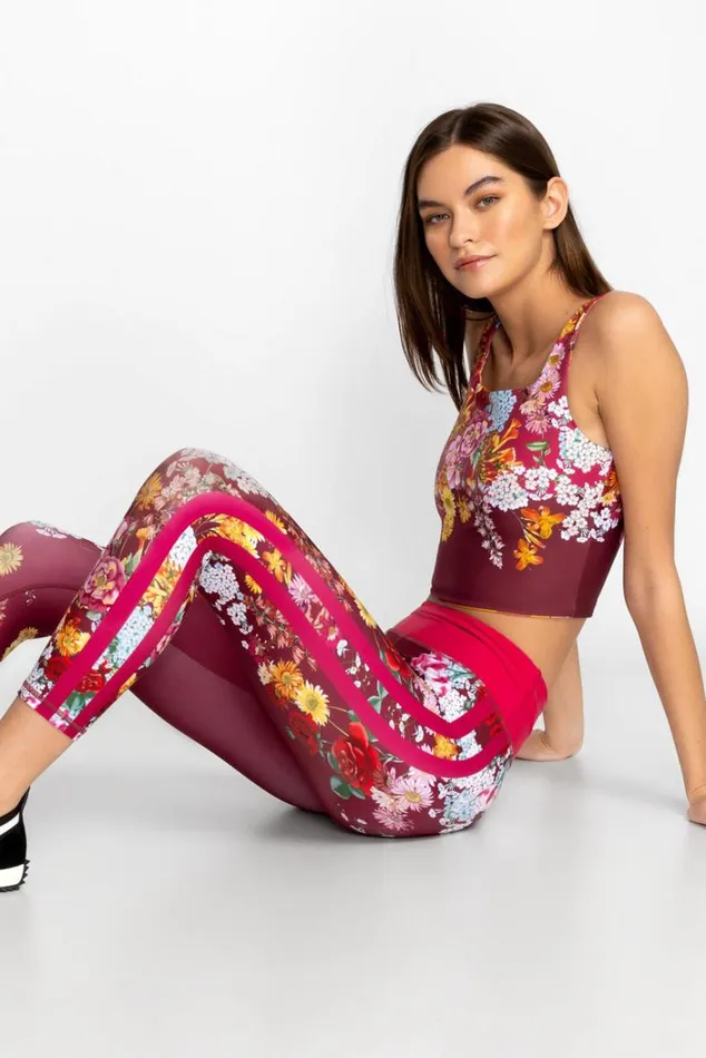 Women Golden Rose High Waist Cropped Active Legging Golden Rose Johnny Was Active Women Golden Rose High Waist Cropped Active Legging Golden Rose Johnny Was Active