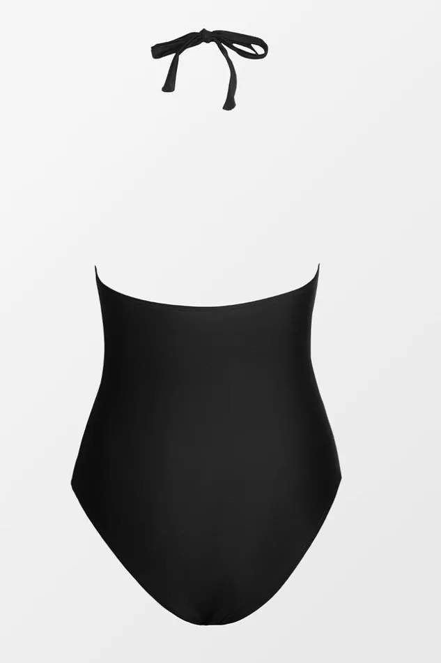 Women Halter and Lace Up Swimsuits Cupshe Charmed Romance Keyhole One Piece Swimsuit Black
