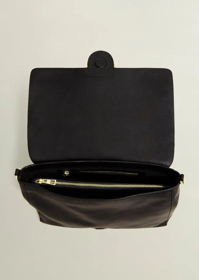 Women HOBBS Bags Lana Leather Shoulder Bag Black