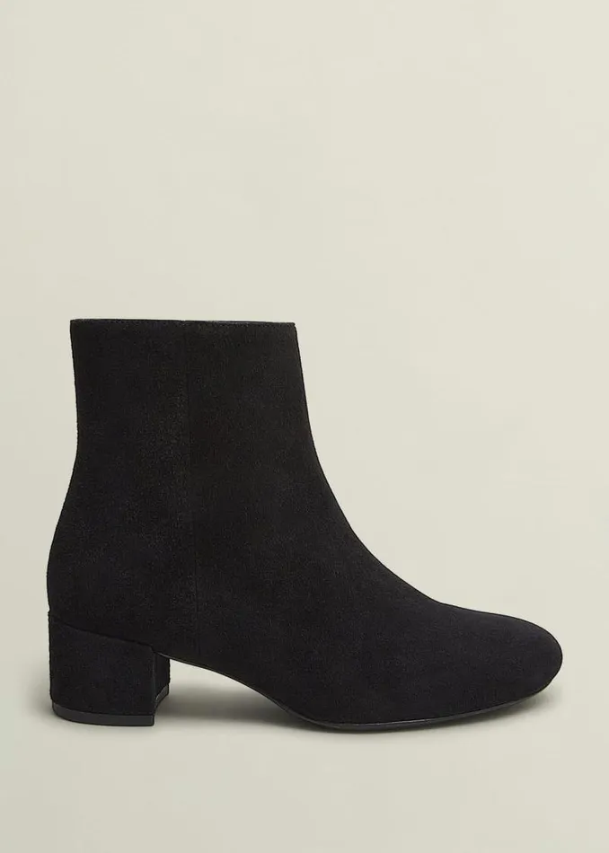 Women HOBBS Boots Evelyn Suede Ankle Boots Black