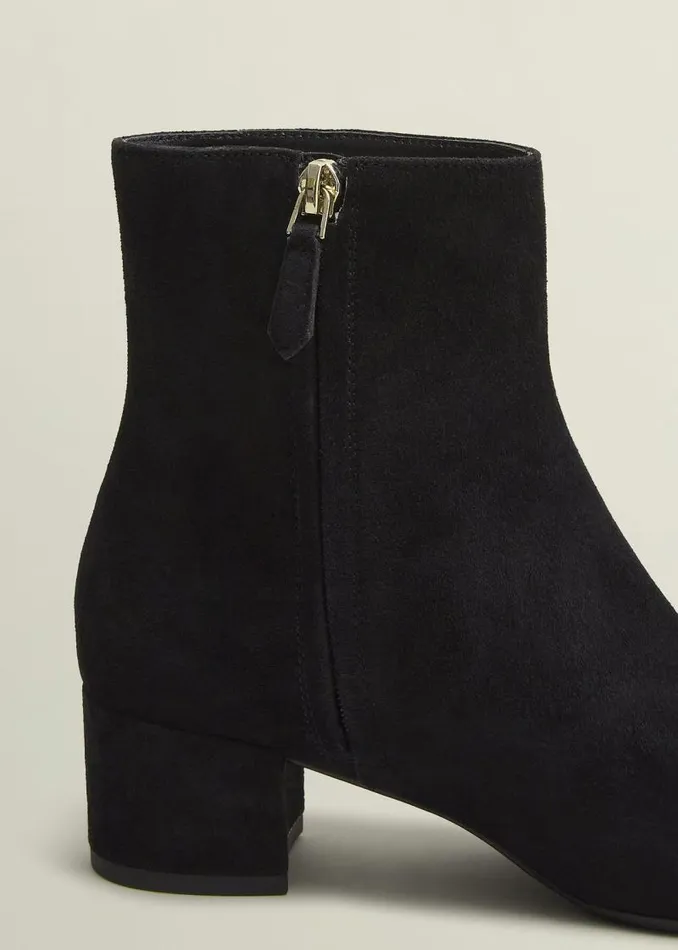 Women HOBBS Boots Evelyn Suede Ankle Boots Black