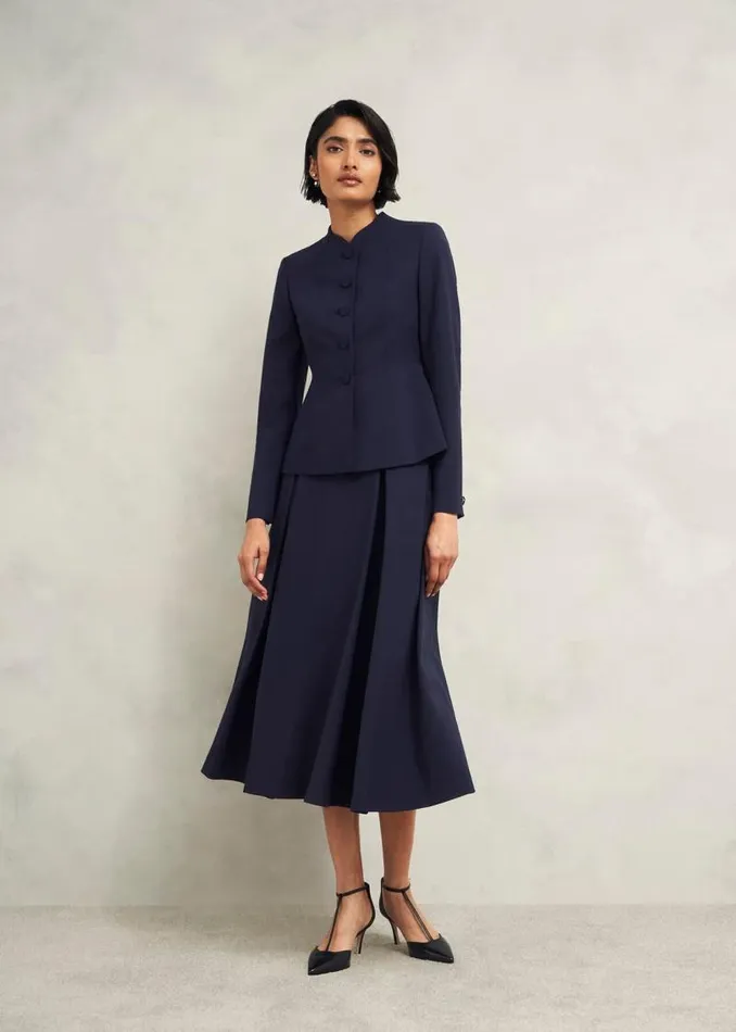 Women HOBBS Coats and Jackets Berkeley Jacket With Wool Navy