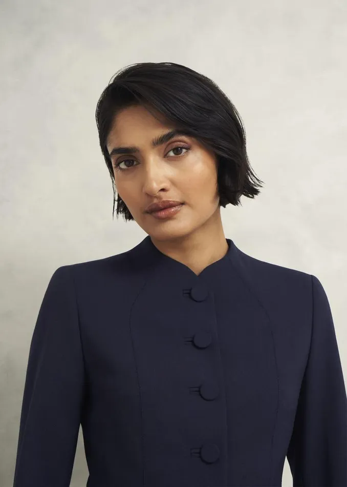 Women HOBBS Coats and Jackets Berkeley Jacket With Wool Navy