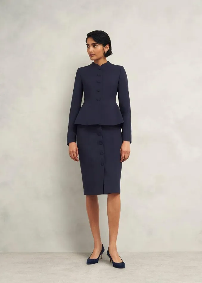 Women HOBBS Coats and Jackets Berkeley Jacket With Wool Navy