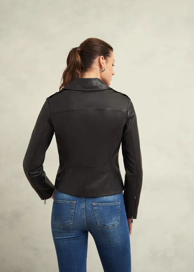 Women HOBBS Coats and Jackets Darby Leather Jacket Black