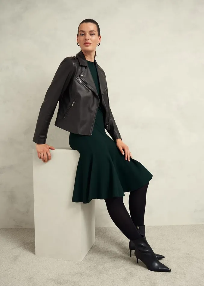 Women HOBBS Coats and Jackets Darby Leather Jacket Black