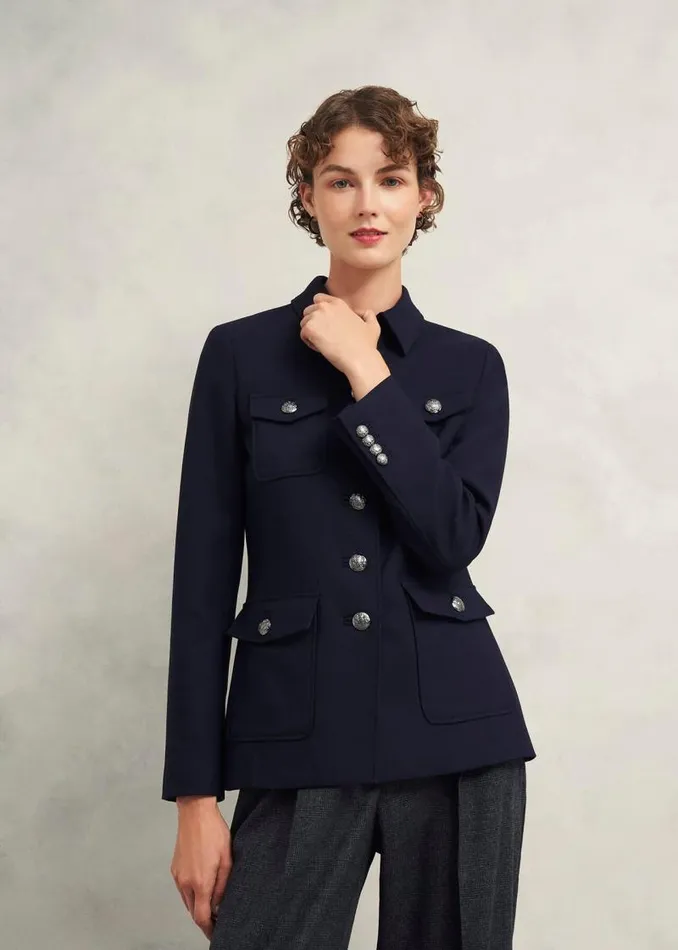 Women HOBBS Coats and Jackets Dorney Jacket With Wool Navy