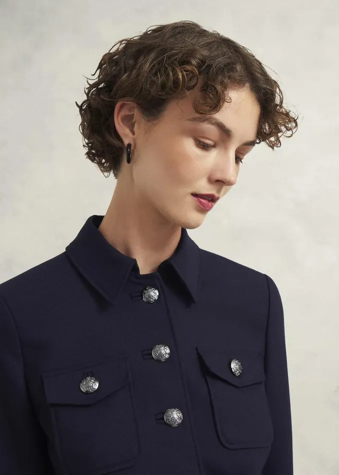 Women HOBBS Coats and Jackets Dorney Jacket With Wool Navy