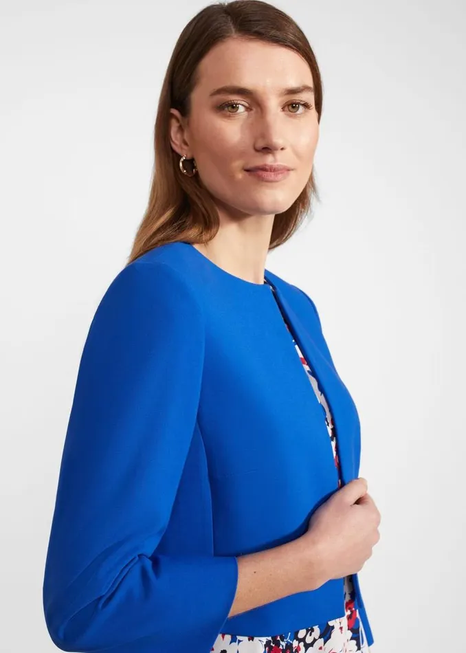 Women HOBBS Coats and Jackets Elize Crepe Jacket Lapis Blue