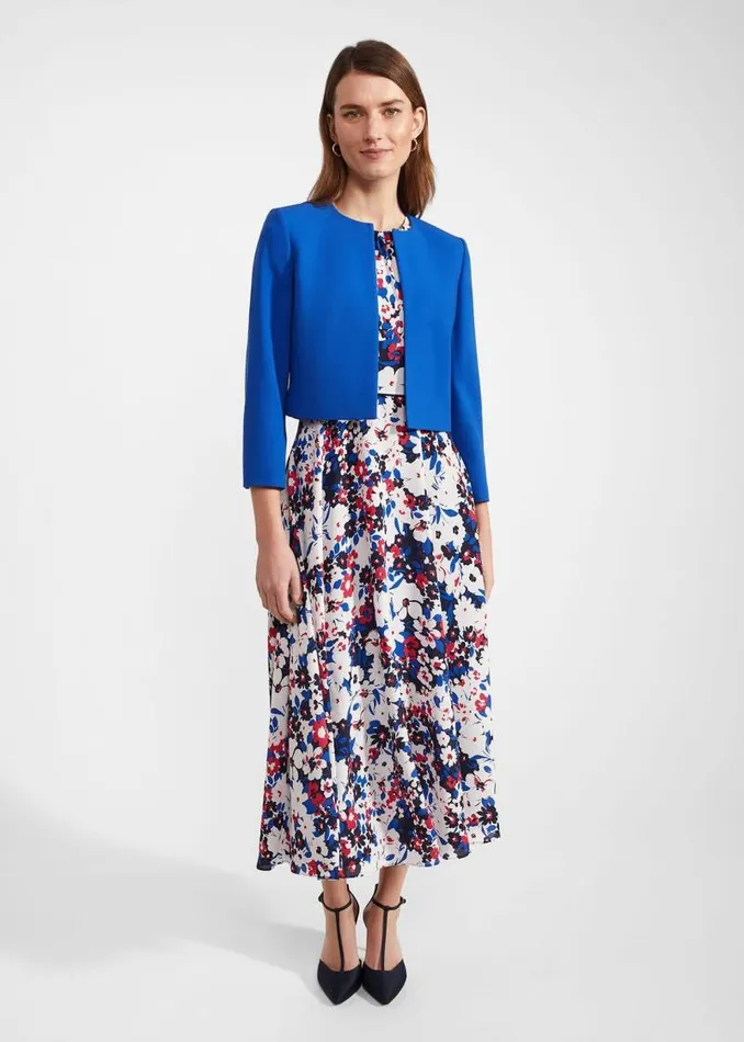 Women HOBBS Coats and Jackets Elize Crepe Jacket Lapis Blue
