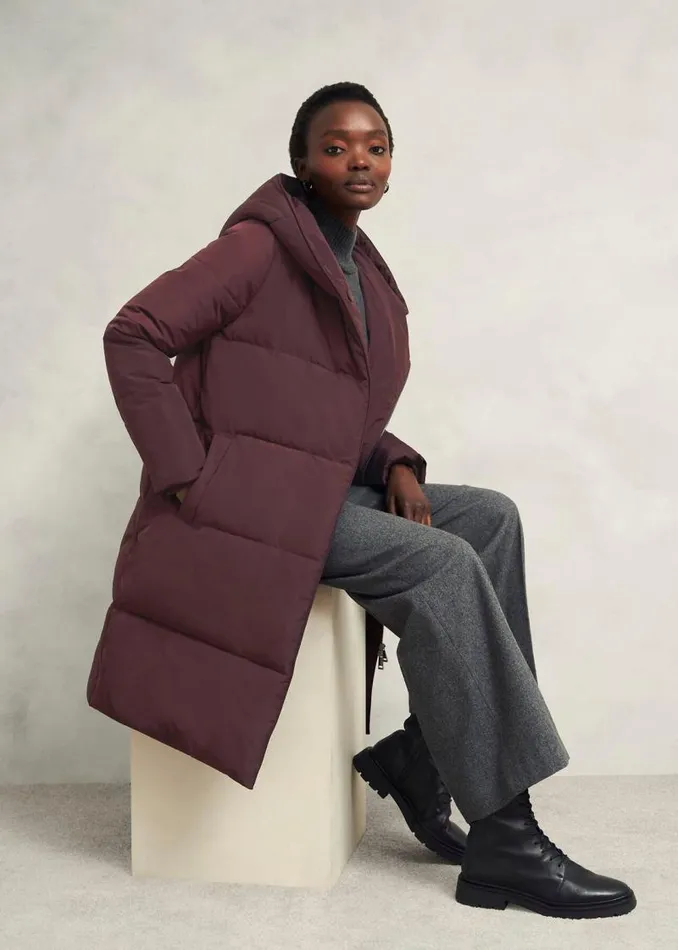 Women HOBBS Coats and Jackets Petite Darla Puffer Wine