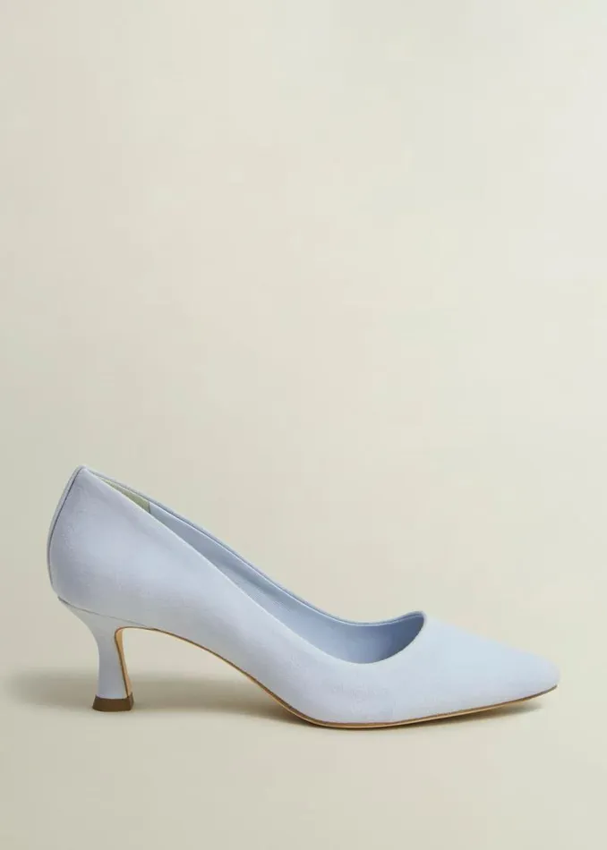 Women HOBBS Court Shoes Esther Suede Court Shoes Pale Blue