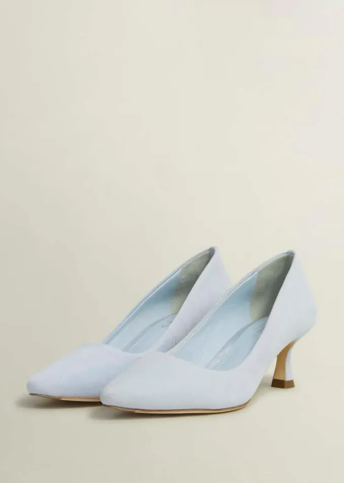 Women HOBBS Court Shoes Esther Suede Court Shoes Pale Blue