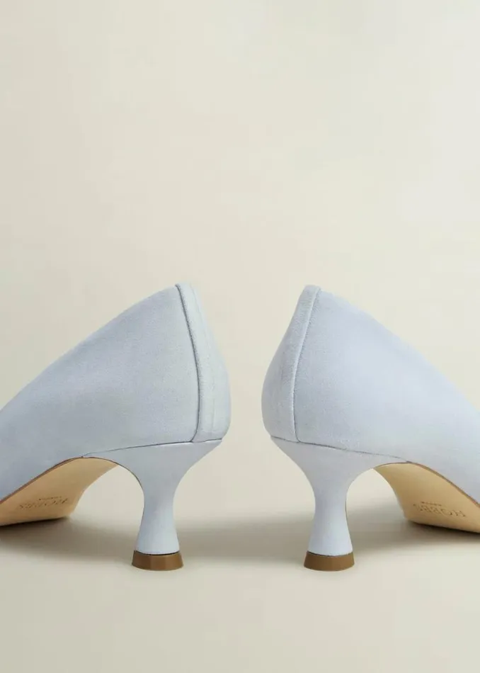 Women HOBBS Court Shoes Esther Suede Court Shoes Pale Blue