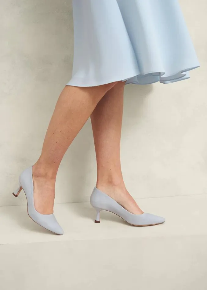 Women HOBBS Court Shoes Esther Suede Court Shoes Pale Blue