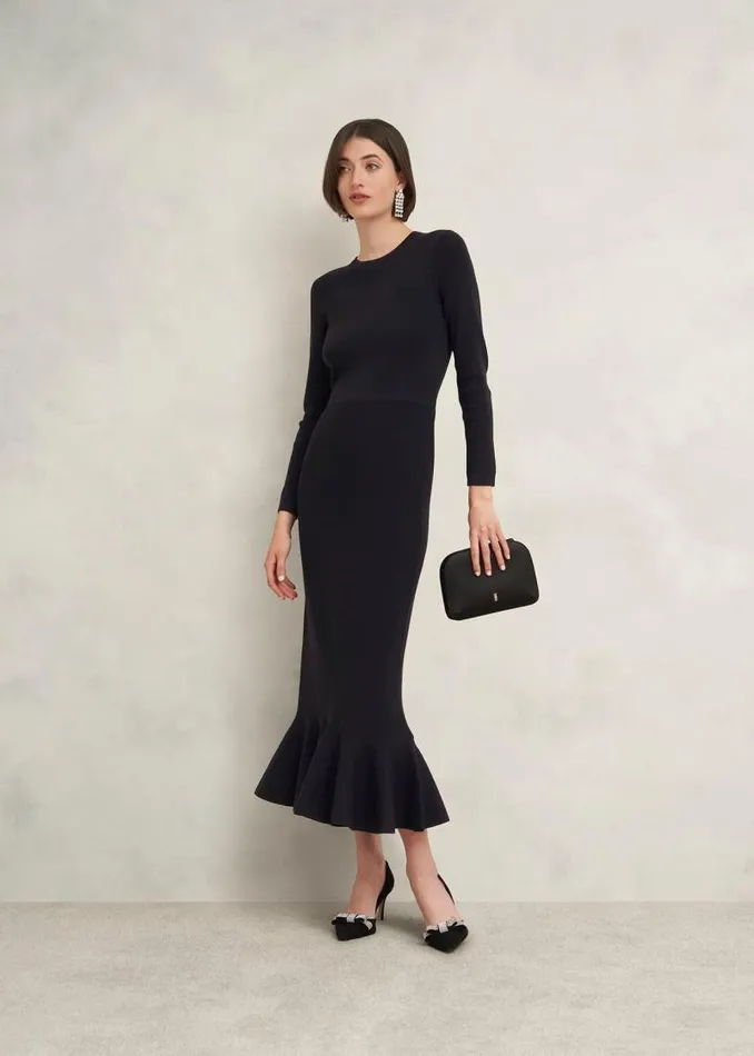 Women HOBBS Dresses and Jumpsuits Lucilla Knitted Dress Hobbs Black