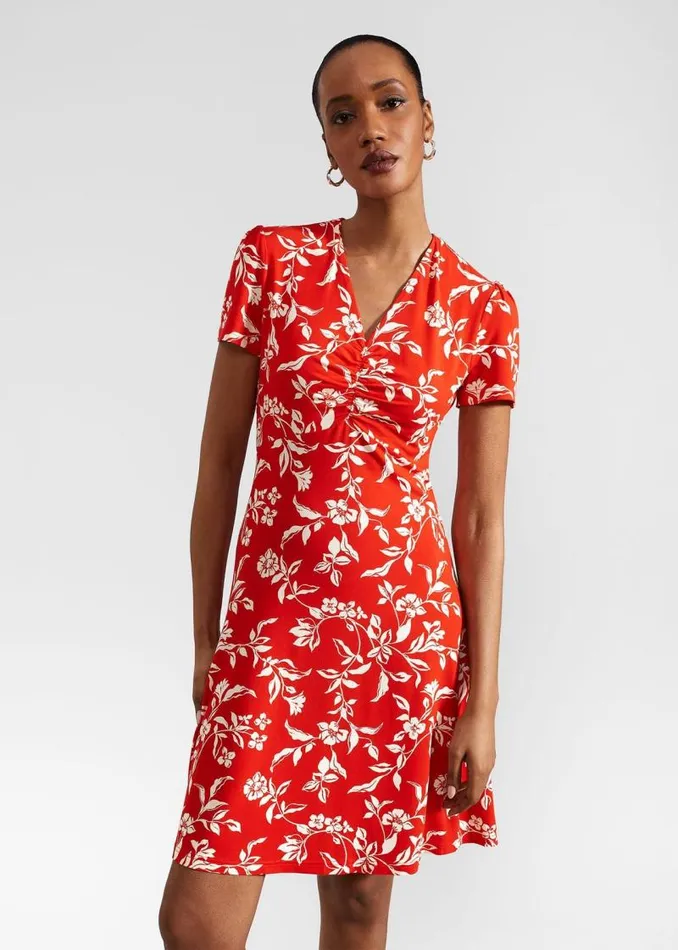 Women HOBBS Dresses and Jumpsuits Petite Lydia Dress Red Buttercream