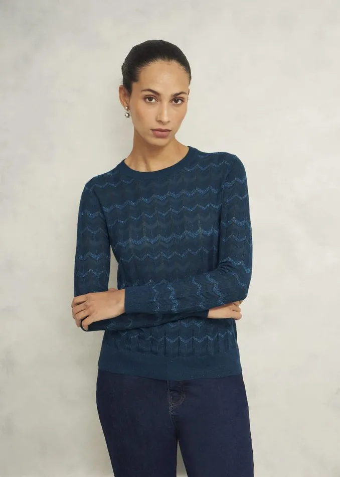 Women HOBBS Jumpers and Cardigans Chatham Sparkle Jumper Kyanite