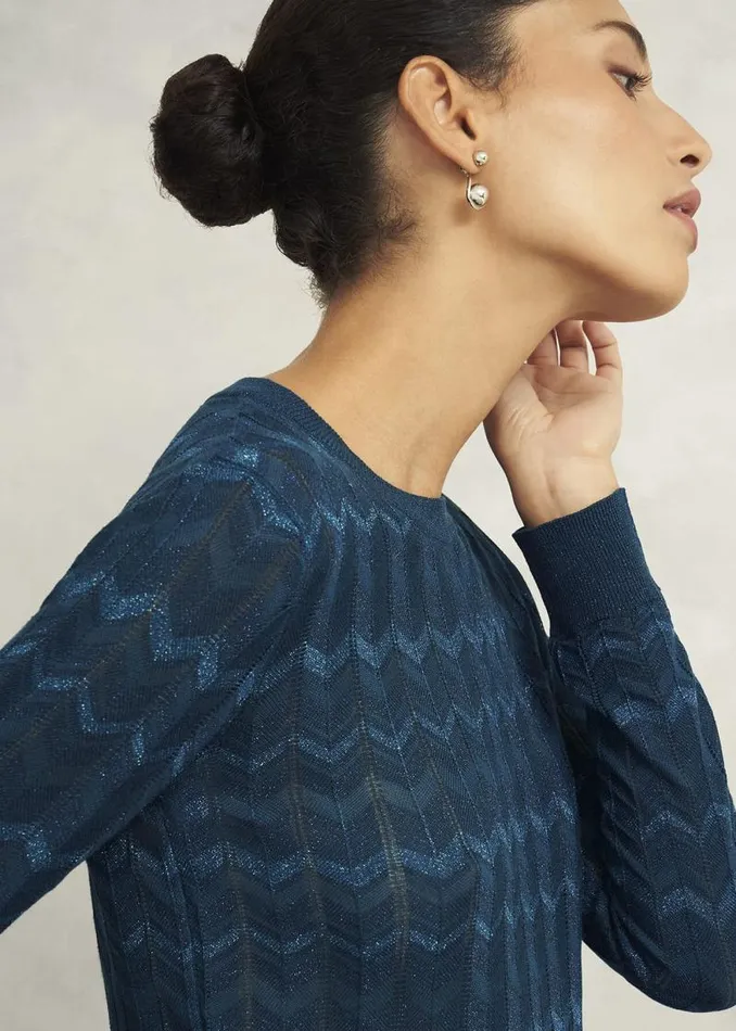 Women HOBBS Jumpers and Cardigans Chatham Sparkle Jumper Kyanite