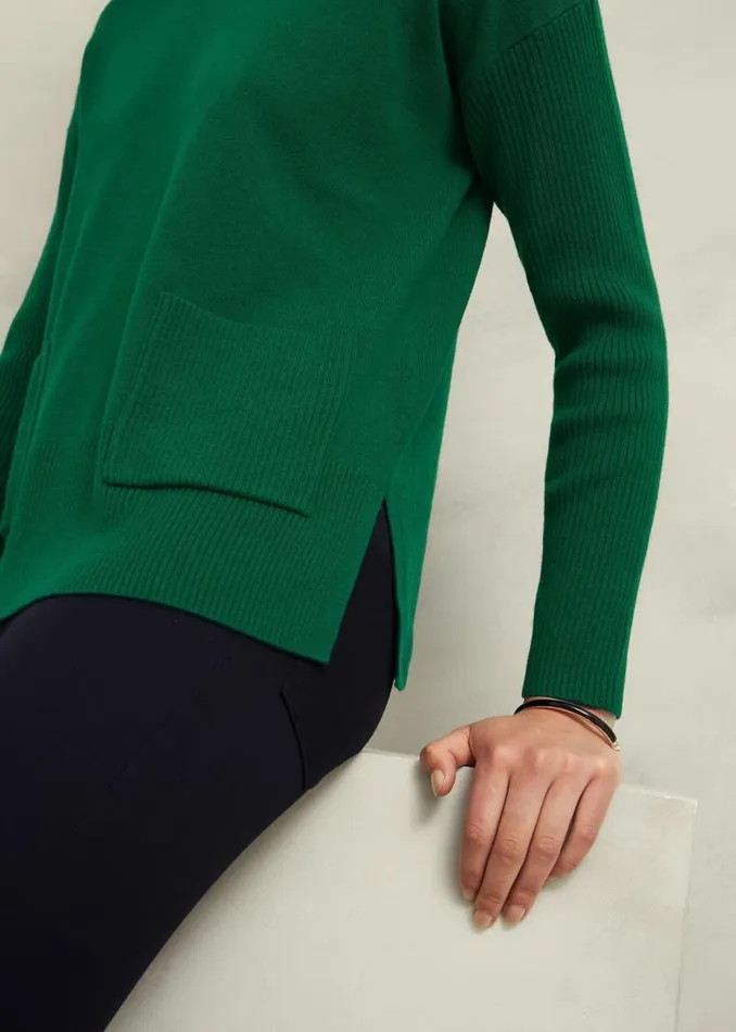 Women HOBBS Jumpers and Cardigans Devora Jumper With Cashmere Agate Green