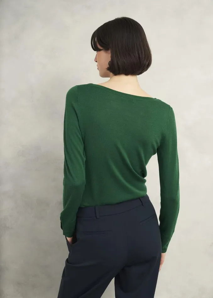 Women HOBBS Jumpers and Cardigans Perla Merino Wool Jumper Agate Green