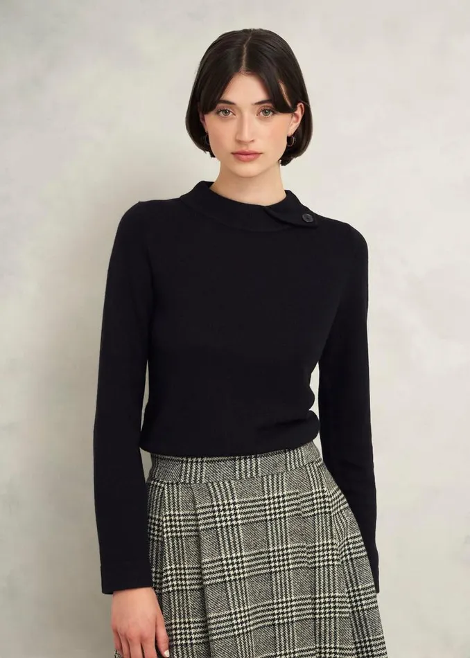 Women HOBBS Jumpers and Cardigans Talia Wool Cashmere Jumper Black