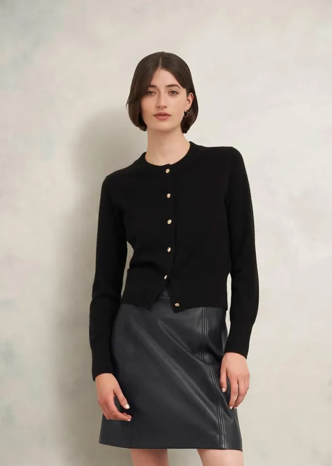Women HOBBS Skirts Annabelle Leather Skirt Black