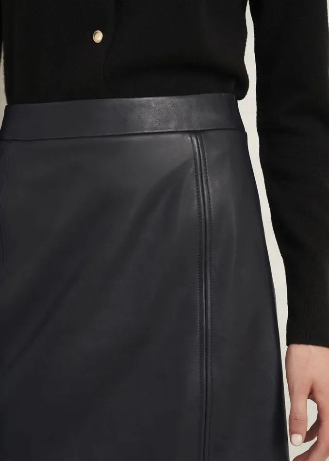Women HOBBS Skirts Annabelle Leather Skirt Black