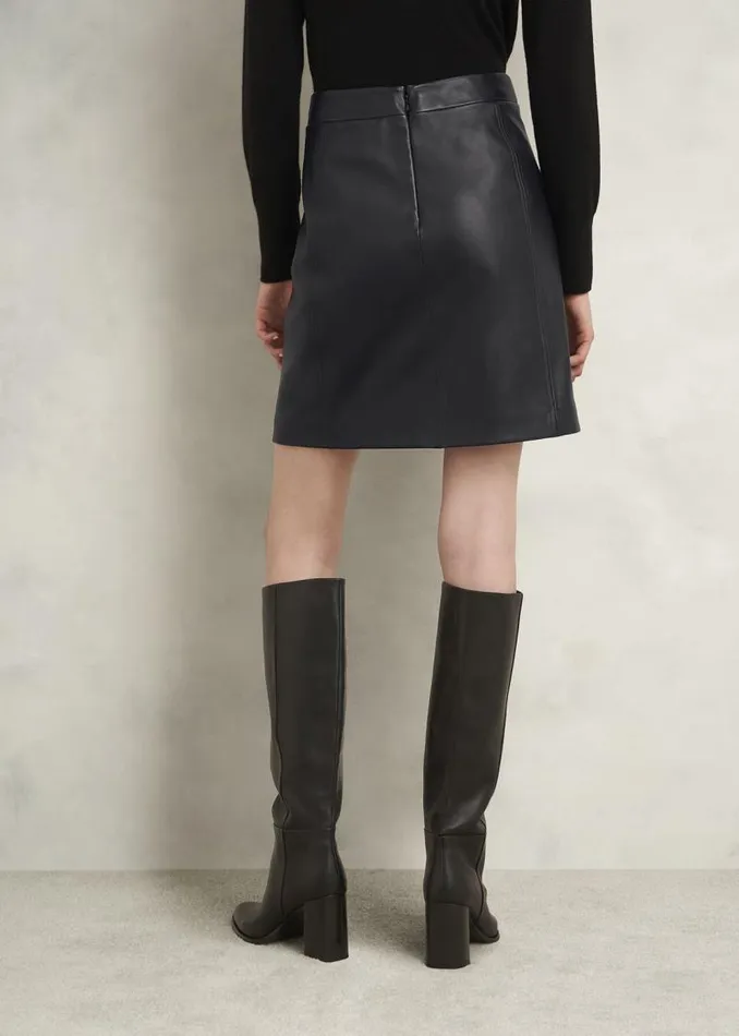 Women HOBBS Skirts Annabelle Leather Skirt Black
