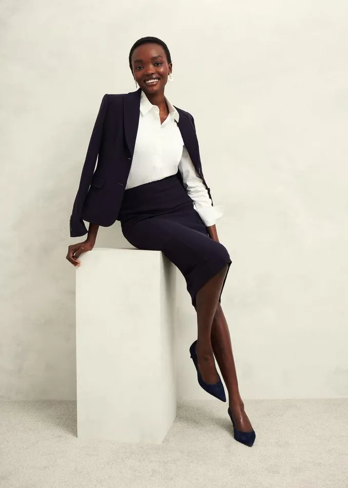Women HOBBS Skirts Petite Aly Skirt Navy
