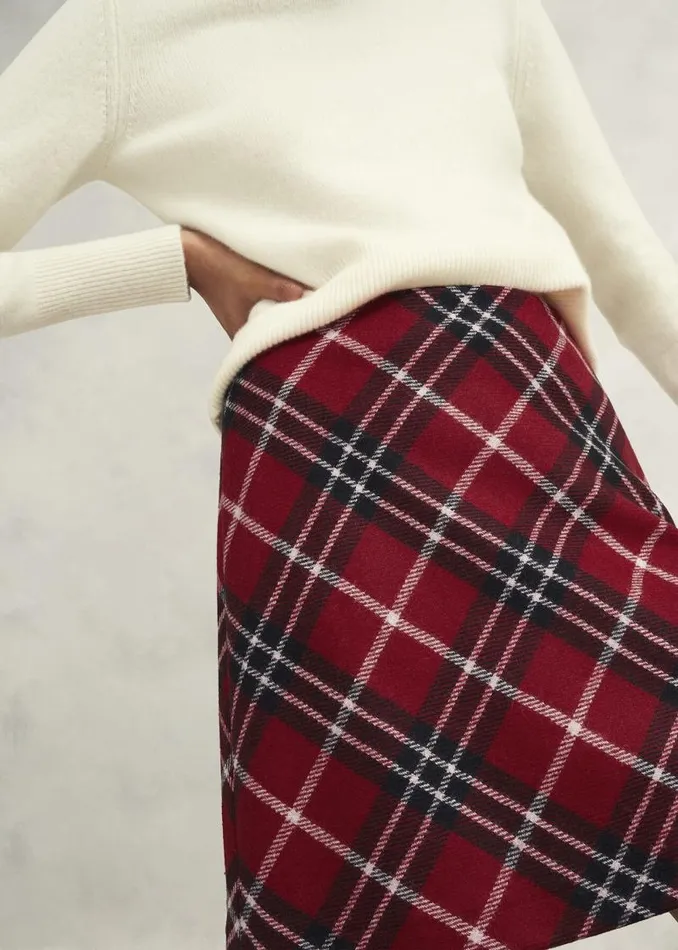 Women HOBBS Skirts Teia Wool Skirt Red Multi