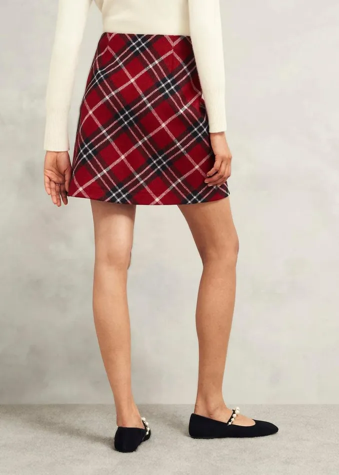 Women HOBBS Skirts Teia Wool Skirt Red Multi