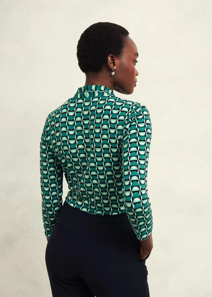 Women HOBBS Tops Aimee Printed Top Agate Green