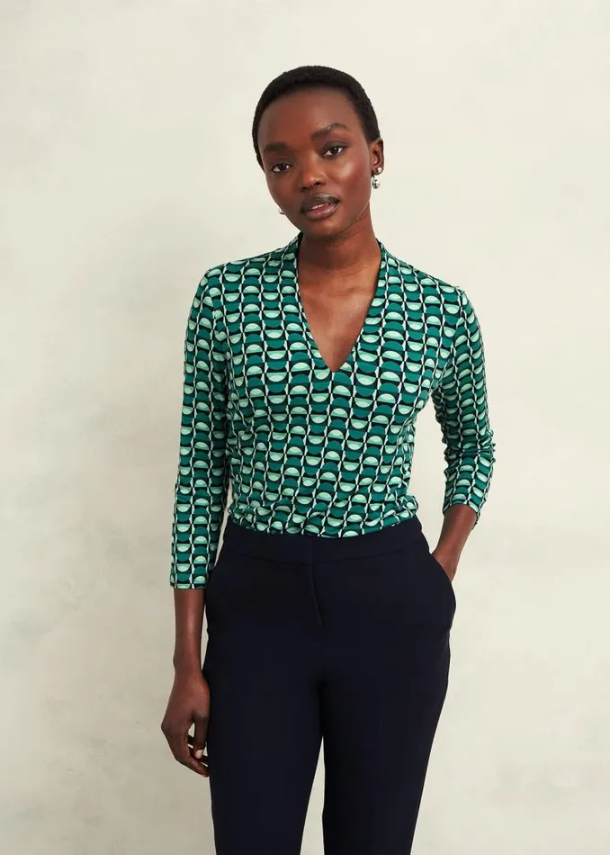 Women HOBBS Tops Aimee Printed Top Agate Green