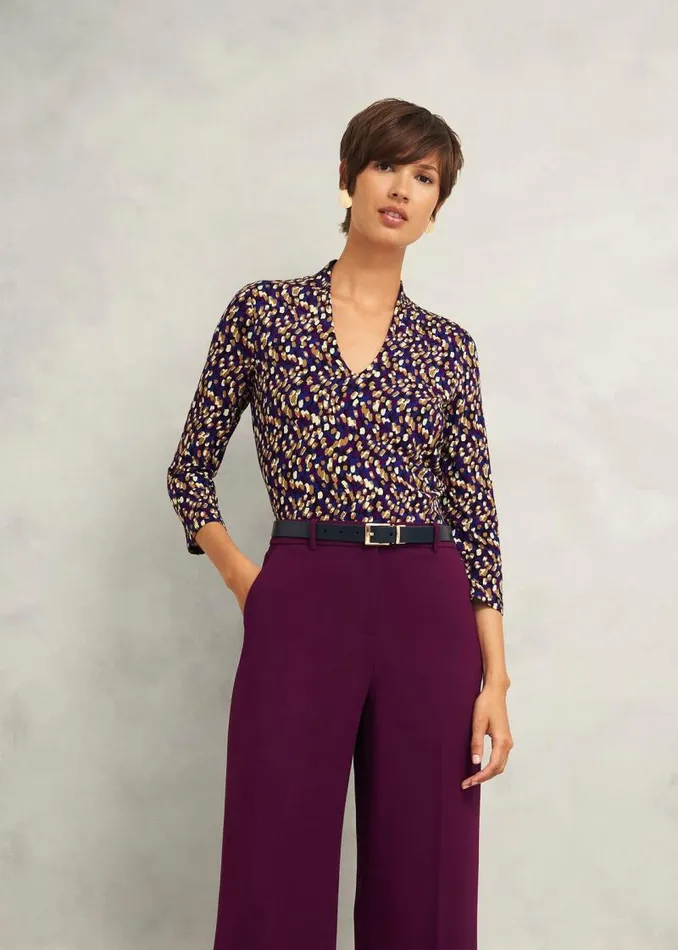 Women HOBBS Tops Aimee Printed Top Purple Multi