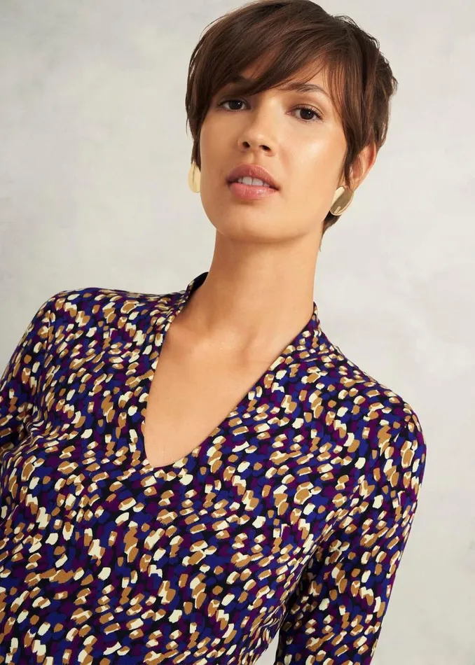 Women HOBBS Tops Aimee Printed Top Purple Multi