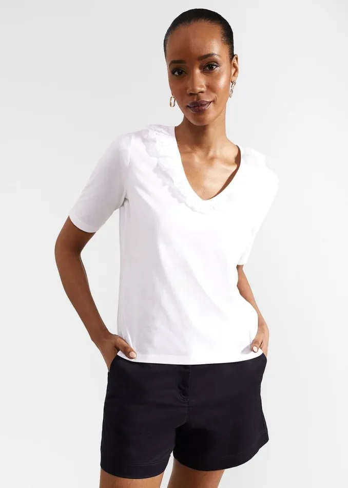Women HOBBS Tops Mariella Cotton Broderie Top Hobbs White