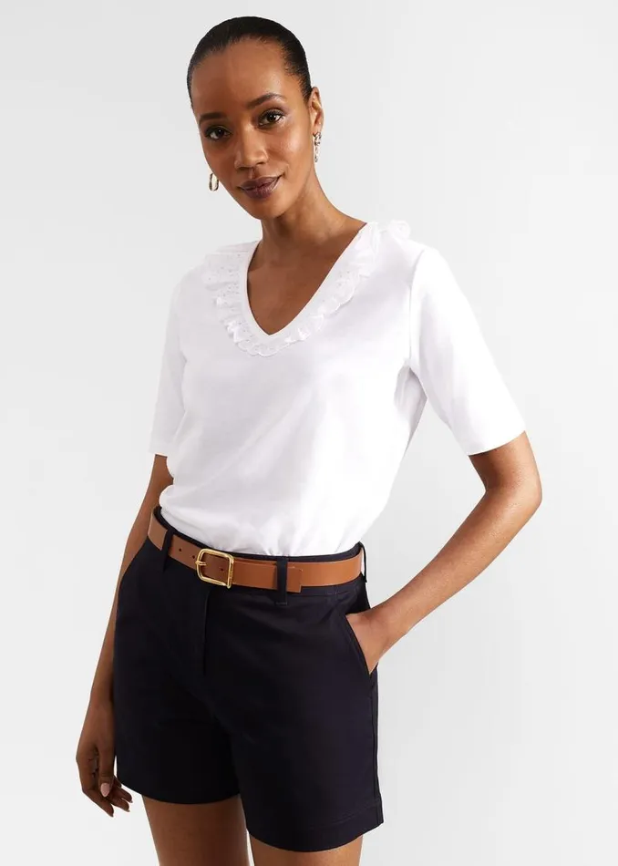 Women HOBBS Tops Mariella Cotton Broderie Top Hobbs White