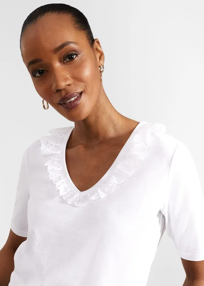 Women HOBBS Tops Mariella Cotton Broderie Top Hobbs White