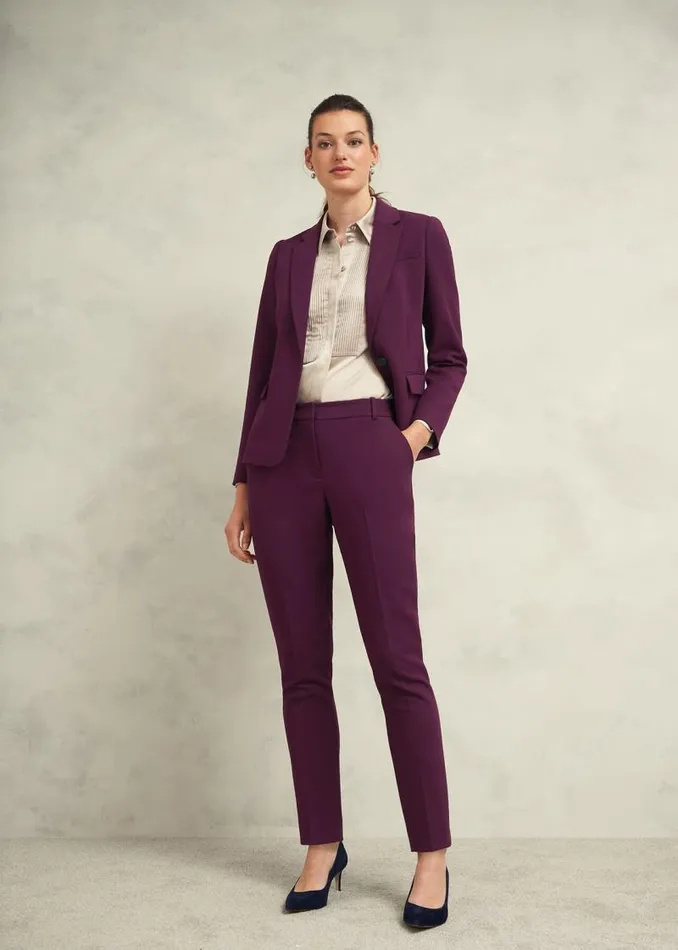 Women HOBBS Trousers Petite Sami Trousers Warm Plum