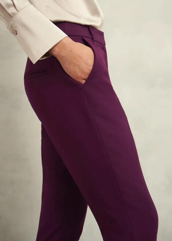 Women HOBBS Trousers Petite Sami Trousers Warm Plum