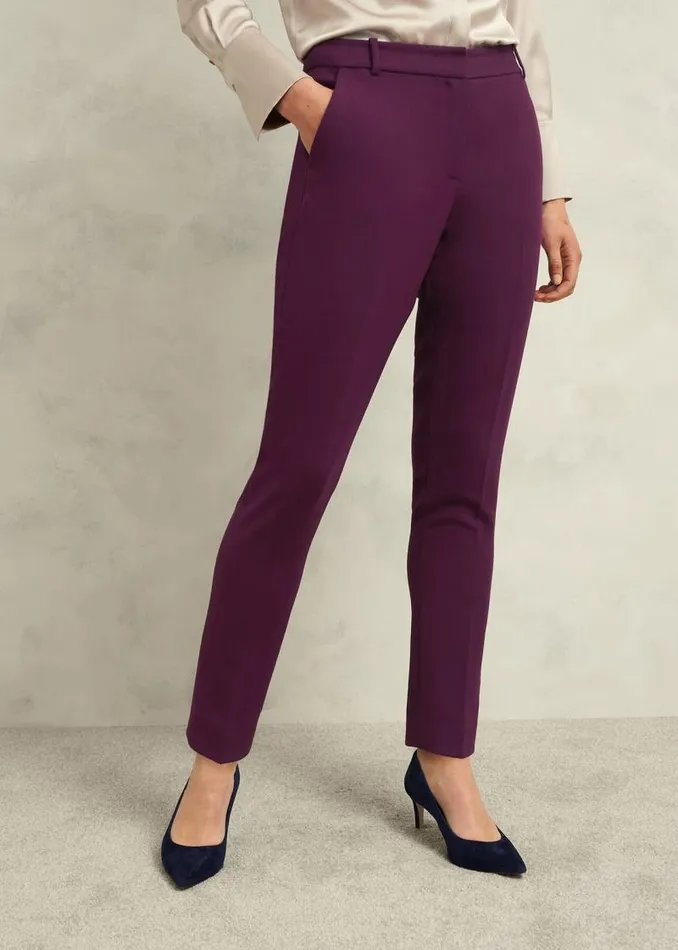 Women HOBBS Trousers Petite Sami Trousers Warm Plum